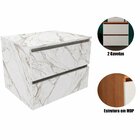 Gabinete De Banheiro 60 Cm Com 2 Gavetas Joana Mármore Branco