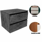 Gabinete De Banheiro 60 Cm Com 2 Gavetas Joana Mármore Lunar