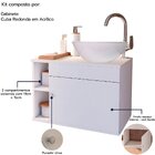 Gabinete De Banheiro 60cm Com Cuba Armário Para Lavabo Suspen