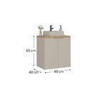 Gabinete De Banheiro 60cm Gab4008 Nature Panna / Carvalho