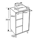 Gabinete De Banheiro 60cm Julia Com Balcão 1 Porta Correr E E