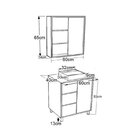 Gabinete De Banheiro 60cm Julia Com Balcão 1 Porta Correr E E
