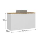 Gabinete De Banheiro 65cm X 110cm Nature Branco / Carvalho