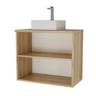 Gabinete De Banheiro 75cm X 60cm Nature Carvalho / Branco