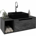 Gabinete De Banheiro 80 Cm Com Cuba 1 Porta E Nicho Mármore L