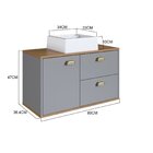 Gabinete De Banheiro 80cm 100% Mdf Com 1 Porta E 2 Gavetas Co