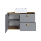 Gabinete De Banheiro 80cm 100% Mdf Com 1 Porta E 2 Gavetas Co