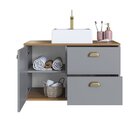 Gabinete De Banheiro 80cm 100% Mdf Com 1 Porta E 2 Gavetas Co