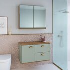 Gabinete De Banheiro 80cm 100% Mdf Com Espelheira 2 Portas Se