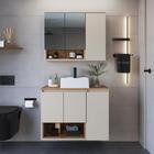 Gabinete De Banheiro 80cm Cecília Com Espelheira 03 Portas E