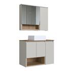 Gabinete De Banheiro 80cm Cecília Com Espelheira 03 Portas E