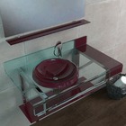 Gabinete De Banheiro 80cm Com Cuba E Espelheira Vinho