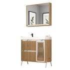 Gabinete De Banheiro 80cm Com Lavatório E Armário Ref 890 Ita