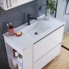 Gabinete De Banheiro 80cm Estela Branco Lavatório Espelheira