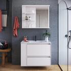 Gabinete De Banheiro 80cm Estela Branco Lavatório Espelheira