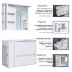 Gabinete De Banheiro 80cm Estela Com Espelheira 01 Gavetão E