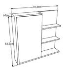 Gabinete De Banheiro 80cm Paula Com Espelheira 01 Porta E Cub