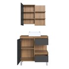 Gabinete De Banheiro 80cm Paula Com Espelheira 01 Porta E Cub