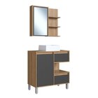 Gabinete De Banheiro 80cm Paula Com Espelheira 01 Porta E Cub