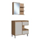 Gabinete De Banheiro 80cm Paula Com Espelheira 01 Porta Sem C