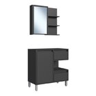 Gabinete De Banheiro 80cm Paula Com Espelheira 01 Porta Sem C