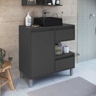 Gabinete De Banheiro 80cm Paula Com Espelheira 01 Porta Sem C