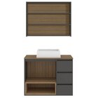 Gabinete De Banheiro 80cm Vitória Com Espelheira E Cuba Mel/g