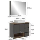 Gabinete De Banheiro 80cm Vitória Com Espelheira E Cuba Mel/g