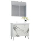 Gabinete De Banheiro 90cm Com Lavatório E Armário Ref 910 Bra