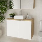 Gabinete De Banheiro 90cm X 65cm Nature Carvalho / Branco