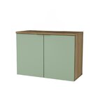 Gabinete De Banheiro 90cm X 65cm Nature Carvalho / Verde