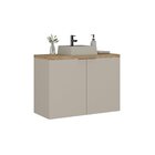 Gabinete De Banheiro 90cm X 65cm Nature Panna / Carvalho