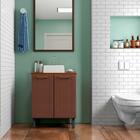 Gabinete De Banheiro Aço 2 Portas E Cuba Terracota Bertolini