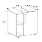 Gabinete De Banheiro Albart 1 Pt I Preto 60 Cm