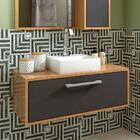 Gabinete De Banheiro Alice 1 Pt Mel E Grafite