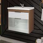 Gabinete De Banheiro Azaleia 1 Pt 1 Gv Amêndoa E Branco 59 Cm