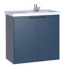 Gabinete De Banheiro Azul Em Madeira Com Lavatório Aster 60 C