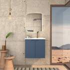 Gabinete De Banheiro Azul Em Madeira Com Lavatório Aster 60 C