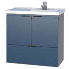 Gabinete De Banheiro Azul Em Madeira Com Lavatório Lis Cozimax