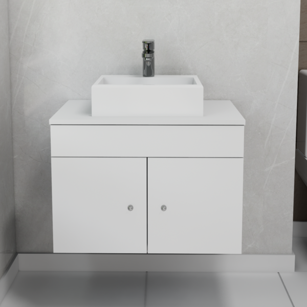 Gabinete De Banheiro Bancada Armário Suspenso 60cm Com Cuba M