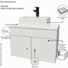 Gabinete De Banheiro Bancada Armário Suspenso 60cm Com Cuba M
