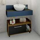 Gabinete De Banheiro Bangkok 1 Pt Preto 40 X 75 Cm