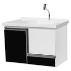 Gabinete De Banheiro Berlim 80cm Branco/preto