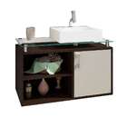 Gabinete De Banheiro Braga 1 Pt Café E Off White