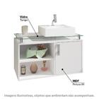 Gabinete De Banheiro Braga Com Tampo De Vidro 2 Nichos E 1 Po