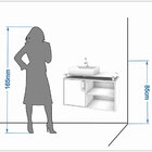 Gabinete De Banheiro Braga Com Tampo De Vidro 2 Nichos E 1 Po