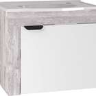 Gabinete De Banheiro Branco E Calcare Em Madeira Com Lavatóri