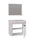 Gabinete De Banheiro Branco E Calcare Em Madeira Com Lavatóri