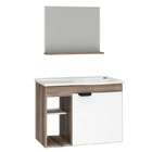 Gabinete De Banheiro Branco E Tamarindo Em Madeira Com Dois N