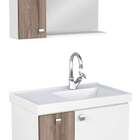 Gabinete De Banheiro Branco E Tamarindo Em Madeira Com Lavató